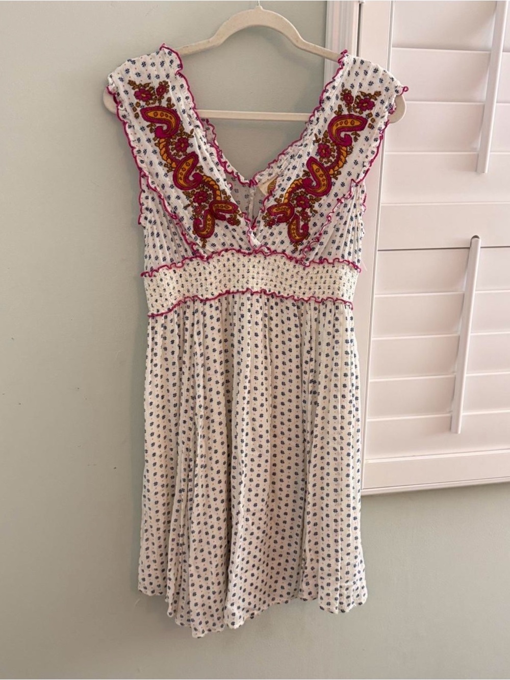 Anthropologie Lilka White Mini Cottagecore Sundress